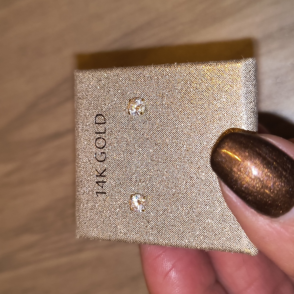 14 Kt CZ Studs